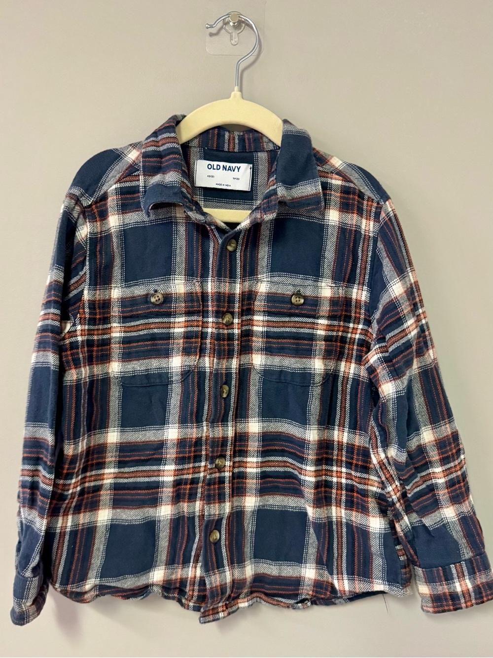 Old Navy Navy, Cream & Rust Plaid Shacket